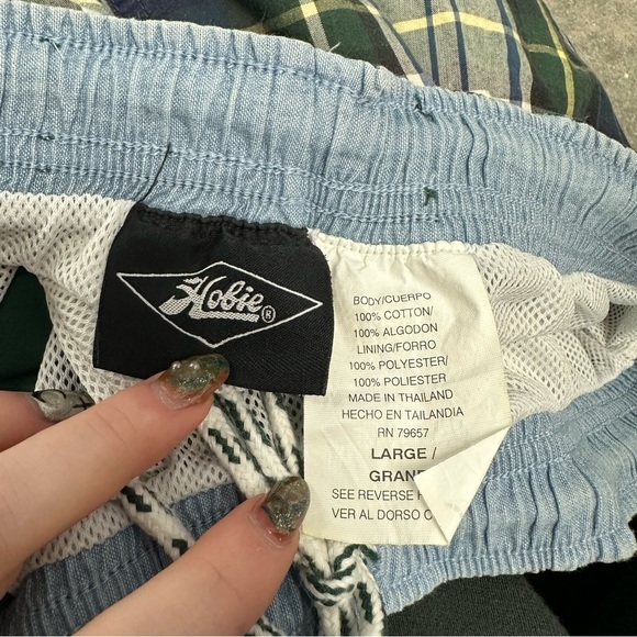 Hobie green blue swim trunk shorts mens L - Picture 4 of 4